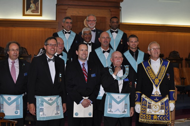 Bro. Raypold and the Officers of Wellington Square Lodge No. 725