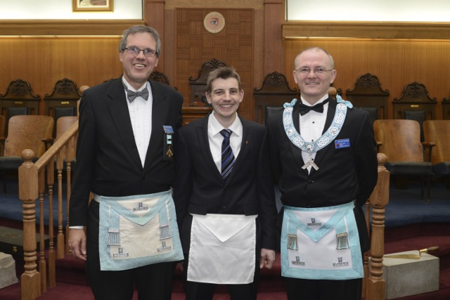 W.Bro. Chris Webster, Bro. Richard Brierley, W.Bro. Matthew Maennling