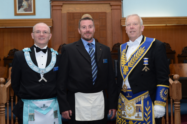 W.Bro. Matthew Maennling, Bro. Chris Soper and R.W. Bro. Allan Quainton