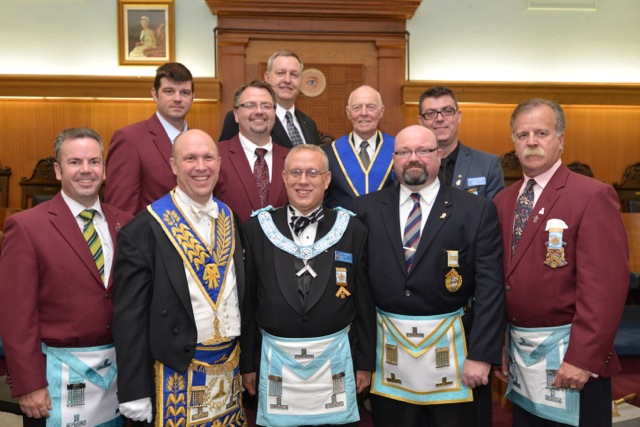 W.Bro. Eric Marshall with members of Centennial Lodge