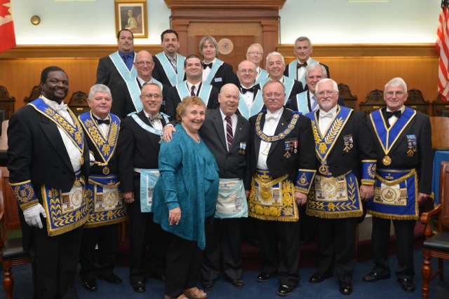 Grand Lodge Officers, Brant Lodge Brethren, W.Bro, Ken Gibson and Barbara Gibson 