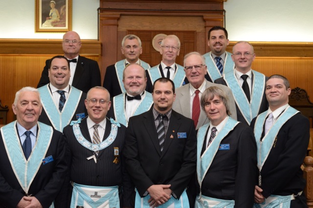 W.Bro. Marshall and Bro. Hegedus and The Degree Team