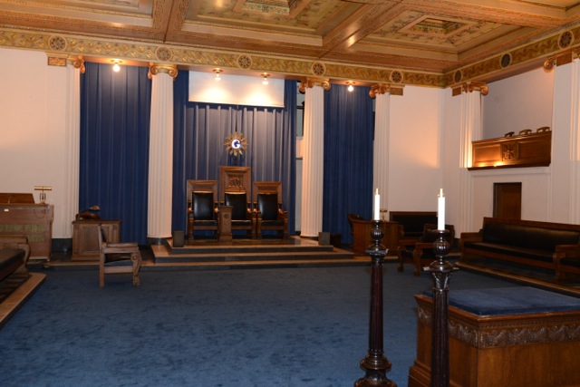 Tuscan style lodge room in Detroit's Masonic Temple