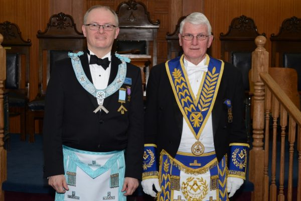 R. W. Bro. David Midgley and W. Bro. Matthew Maennling